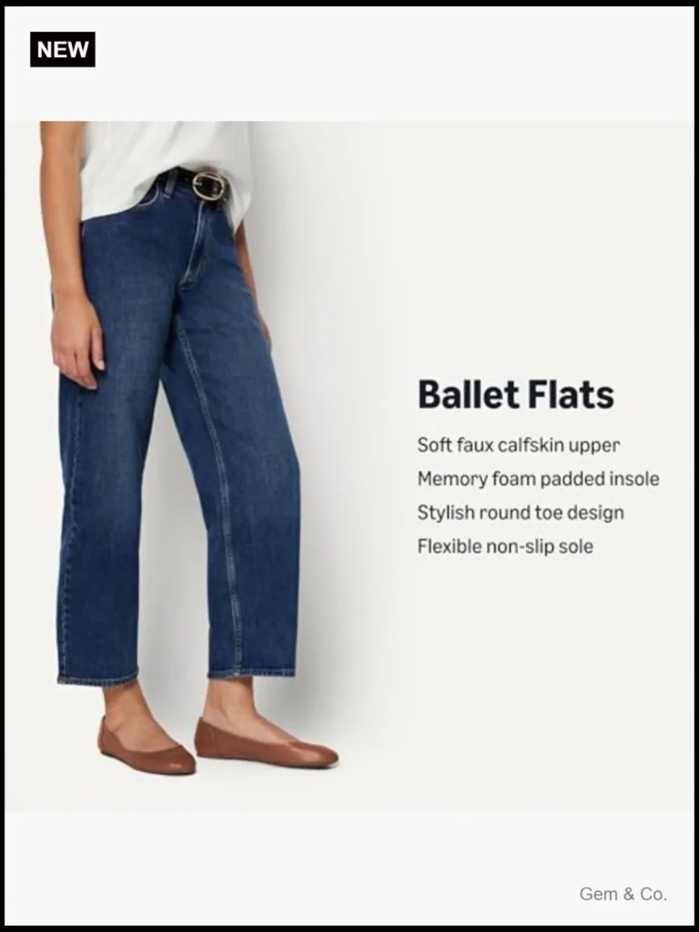 Slip-On Ballet Flats Memory Foam Non-Slip